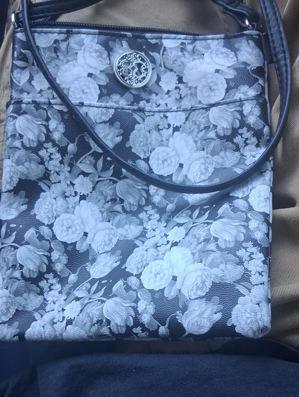 Black and white floured crossbody